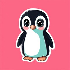 Fototapeta premium Adorable Cartoon Penguin Illustration - Cute Winter Bird Character Design