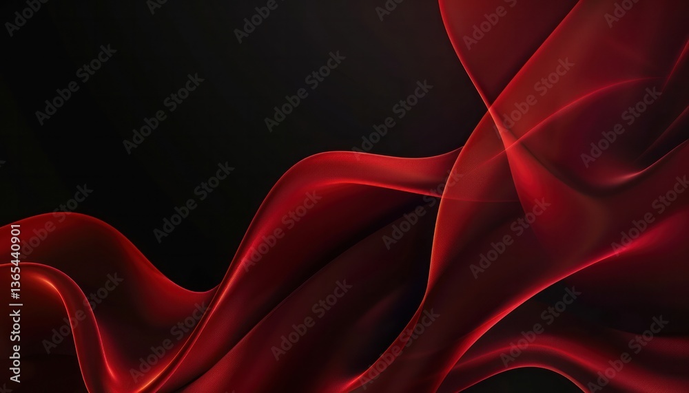 Fototapete Dark red abstract backgrounds flowing lines curves dark smooth gradient colours infinity super detailed geometry dynamic realistic glowing wave.