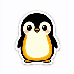 Obraz premium Adorable Cartoon Penguin Sticker Design
