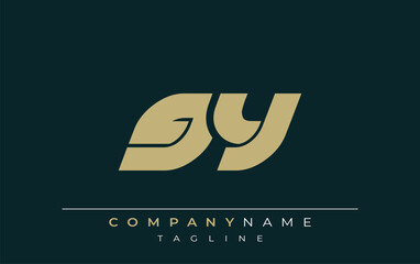 Obraz premium GY Sleek Geometric Logo Design. Neutral colors and minimalist style create a professional and contemporary impression, suitable for branding and corporate identity.