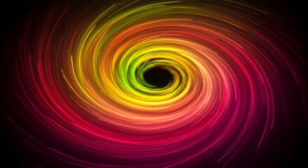 Naklejka premium Vibrant Color Swirl Spinning with Abstract Motion and Dark Center