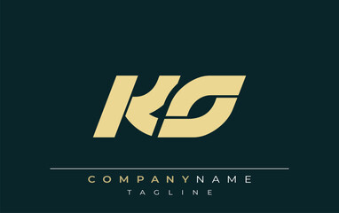 KO Sleek Geometric Logo Design. Neutral colors and minimalist style create a professional and contemporary impression, suitable for branding and corporate identity.