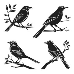 bluebell icon set silhouette vector bundle