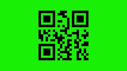 QR code being scanned on a green background. 3d illustration