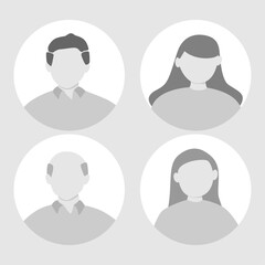 Vector flat illustration. Human icon. Avatar, user profile, human icon, profile picture. Suitable for social media profiles, icons, splash screens and as a template. Business concept.