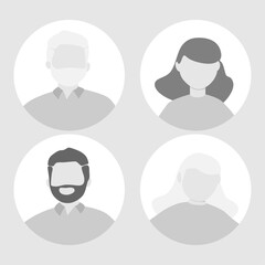 Vector flat illustration. Human icon. Avatar, user profile, human icon, profile picture. Suitable for social media profiles, icons, splash screens and as a template. Business concept.