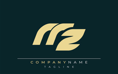 MZ Sleek Geometric Logo Design. Neutral colors and minimalist style create a professional and contemporary impression, suitable for branding and corporate identity.