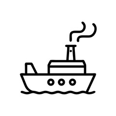 Fototapeta premium Ship editable outline icon design.