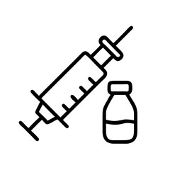 Syringe editable outline icon design.
