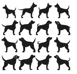 dog silhouettes vector