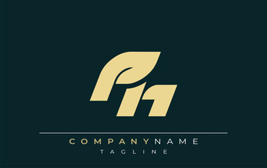 PH Sleek Geometric Logo Design. Neutral colors and minimalist style create a professional and contemporary impression, suitable for branding and corporate identity.