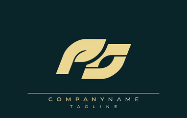 PO Sleek Geometric Logo Design. Neutral colors and minimalist style create a professional and contemporary impression, suitable for branding and corporate identity.