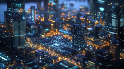 An AI powered futuristic energy grid control center optimizing smart city electricity distribution with real time data analytics, Sustainable energy technology style, photo of