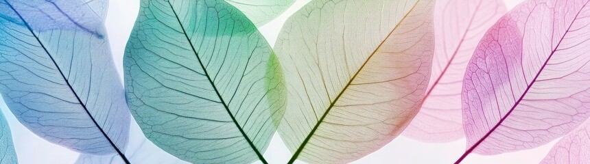 Vibrant Translucent Leaves Displaying Intricate Veins