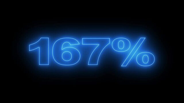 Abstract beautiful neon countdown 301 number % background 4K.