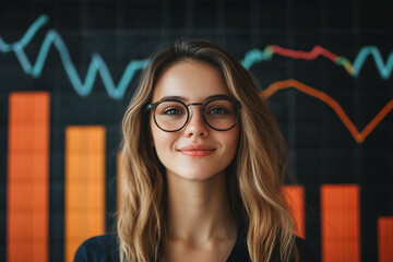 The growth business graph on success financial representation generated with AI