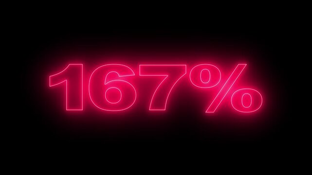 Abstract beautiful neon countdown 301 number % background 4K.