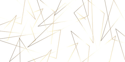 Abstract background with liens and triangles shape on white background. White and golden geometric overlapping rectangle pattern Geometric background soft shadows as patten ..White polygon textured .