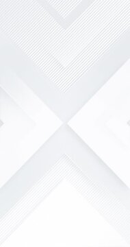 4k Elegant light grey white seamless looped background. Diagonal X arrows white stripes animation. Digital minimal geometric 3d BG. Vertical lines HUD. Business design template. Animated soft pattern