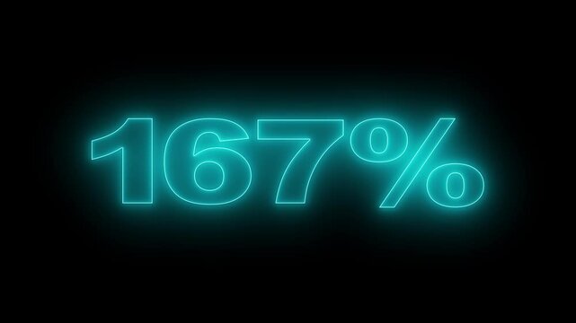 Abstract beautiful neon countdown 301 number % background 4K.
