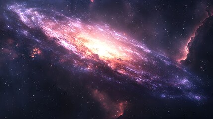 An exquisite galaxy featuring a brilliant star in the background creating a stunning cosmic scene