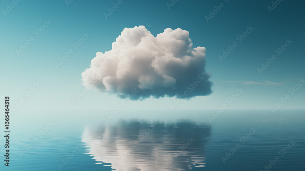 Poster a cloud computing technology concept illustrates the delivery of computing services over the interne