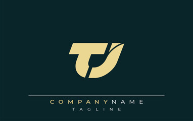 TJ Sleek Geometric Logo Design. Neutral colors and minimalist style create a professional and contemporary impression, suitable for branding and corporate identity.
