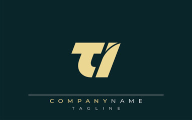 TI Sleek Geometric Logo Design. Neutral colors and minimalist style create a professional and contemporary impression, suitable for branding and corporate identity.
