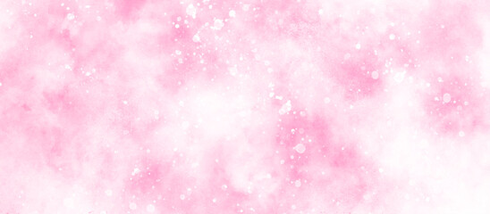 beautiful bokeh is falling randomly on pink background, blurry and empty smooth pink abstract background with bubbles, beautiful pink watercolor background with various bokeh surrounding randomly.