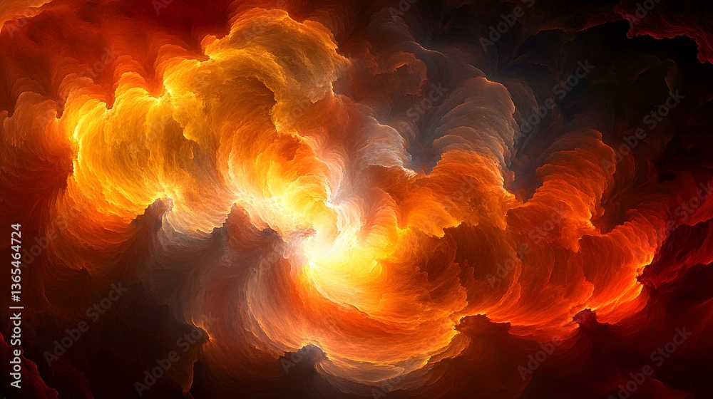 Poster fiery blaze creating a stunning display of light and color in an abstract representation of time and