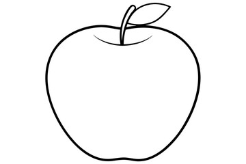 illustration of an apple in minimalist line art vector illustration