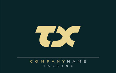 TX Sleek Geometric Logo Design. Neutral colors and minimalist style create a professional and contemporary impression, suitable for branding and corporate identity.