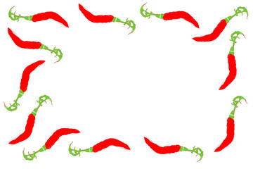red and green chilli frame illustration background