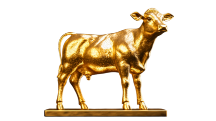 A small statue of the Biblical calf from the Bible, representing the famous event when the Israelites created an idol of God. It is a Christian-themed piece.
