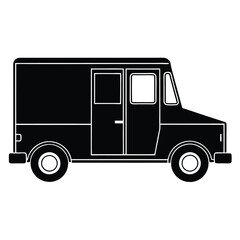 Black Freight Truck Silhouette Cargo Transportation Symbol