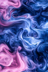 Fototapeta premium Abstract swirling blue and pink fluid art