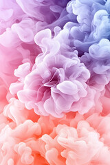 Fototapeta premium Abstract swirling pastel colors, vibrant, fluid ink in water