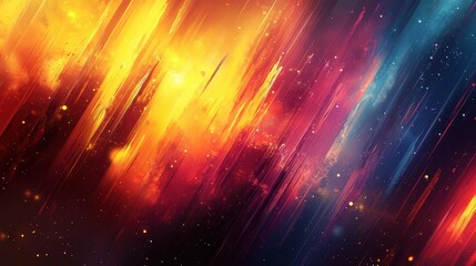 Obraz premium Abstract cosmic nebula; fiery streaks, dark space background; vibrant design for websites