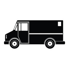 Trucking Service Silhouette Black Delivery Logo