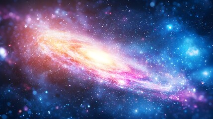Enigmatic galaxy surrounded by a dazzling array of stars and nebulas in the cosmic ocean of space