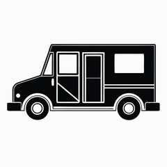 Delivery Van Silhouette Black Logistic Icon