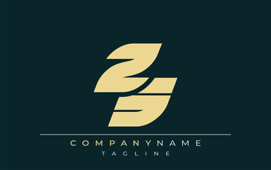 ZS Sleek Geometric Logo Design. Neutral colors and minimalist style create a professional and contemporary impression, suitable for branding and corporate identity.