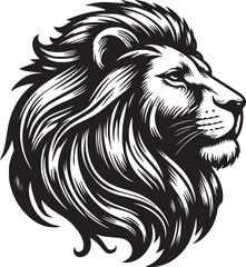 lion head vector on white background