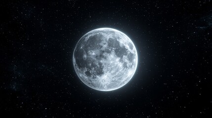 Obraz premium Full Moon in Starry Night Sky