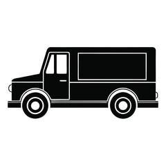 Courier Truck Silhouette Black Vector Design