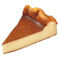 slice of pumpkin pie with golden brown crust, showcasing smooth, spiced filling