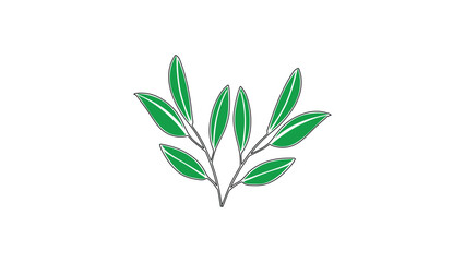 green leaves isolated on white background