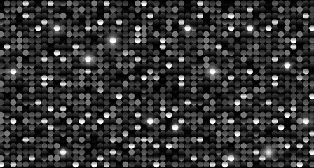 Black and white sequins. Glitter paillette background. Vector template