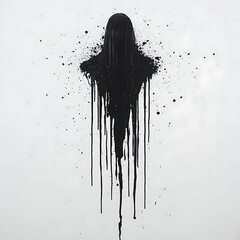 Black Ink Figure Dripping.