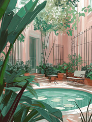 Obraz premium backyard patio